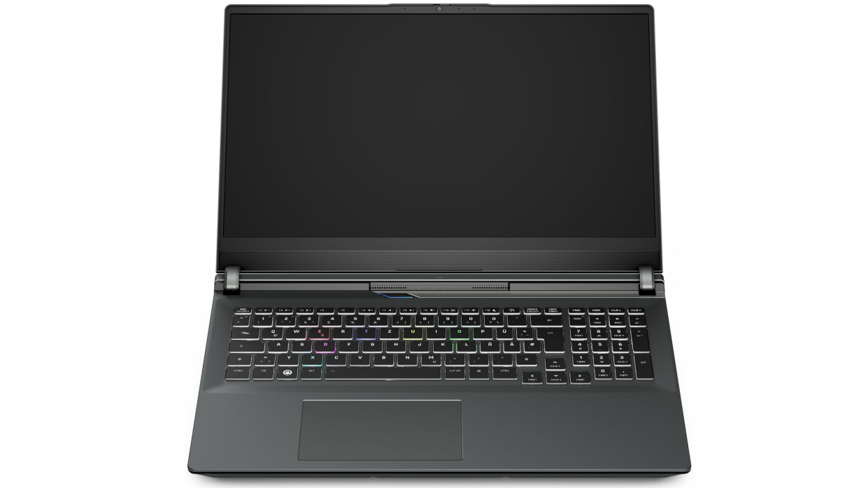  Official render of the Tuxedo Sirius 16 Gen2, with a few RGB keys active. 