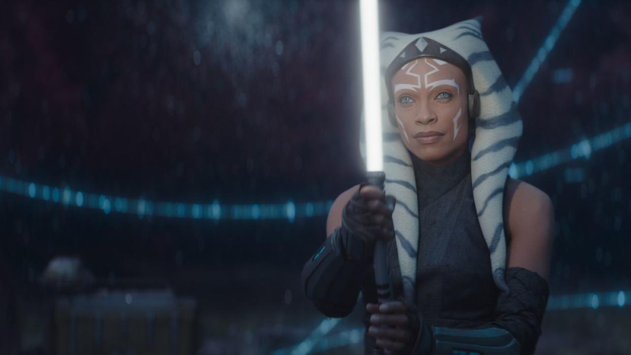 ahsoka tano rosario dawson in lucasfilm's star wars ahsoka, exclusively on disney ©2023 lucasfilm ltd tm all rights reserved