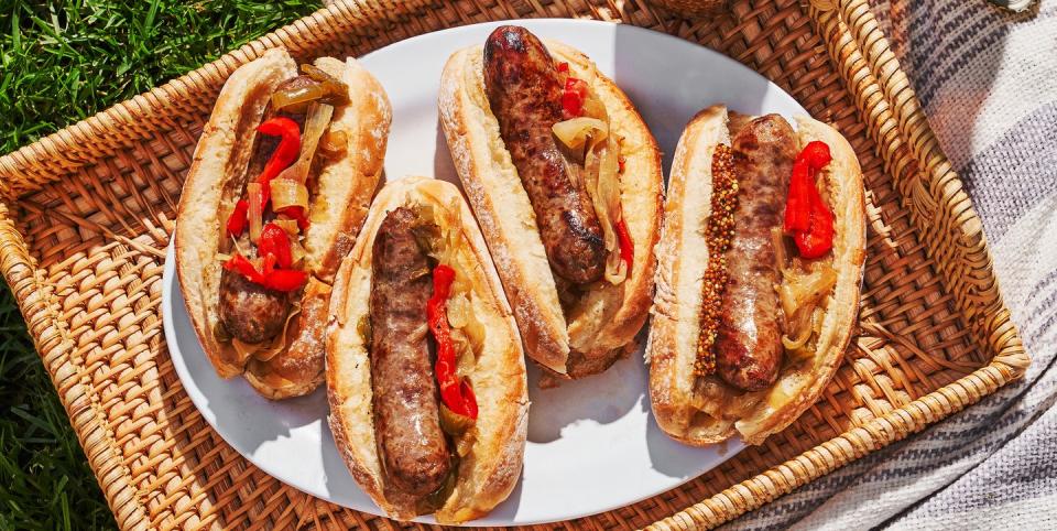 grilled beer brats