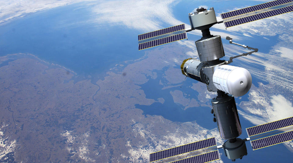 Upon retirement of the ISS, the Axiom module will be joined by additional elements that together will function as the Axiom International Commercial Space Station. <cite>Axiom Space</cite>