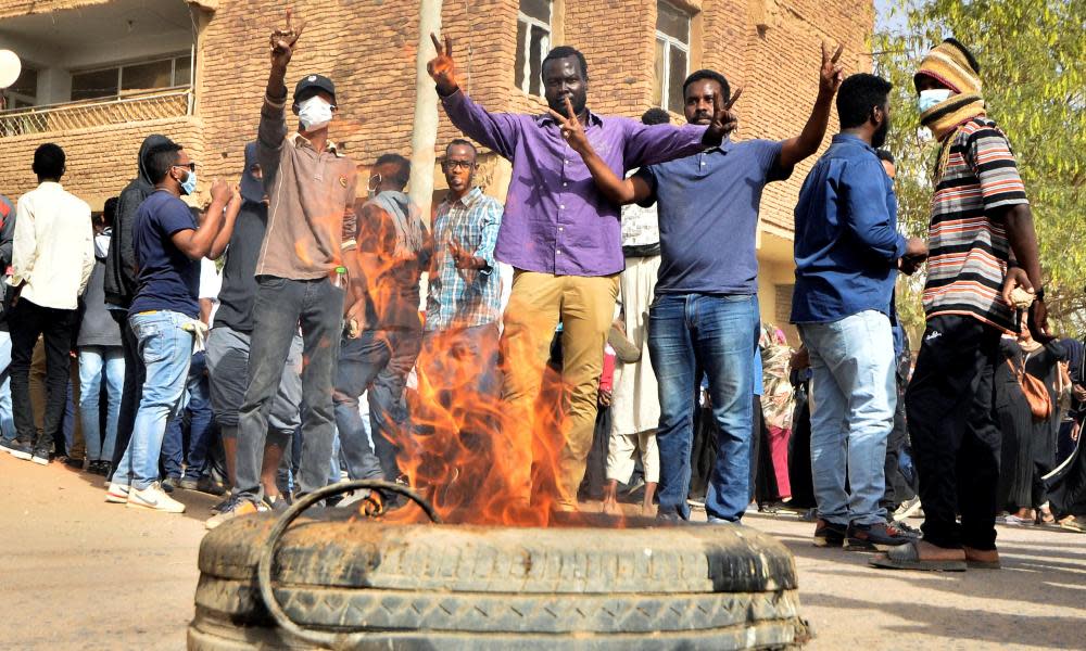 Protesters in Khartoum last week.