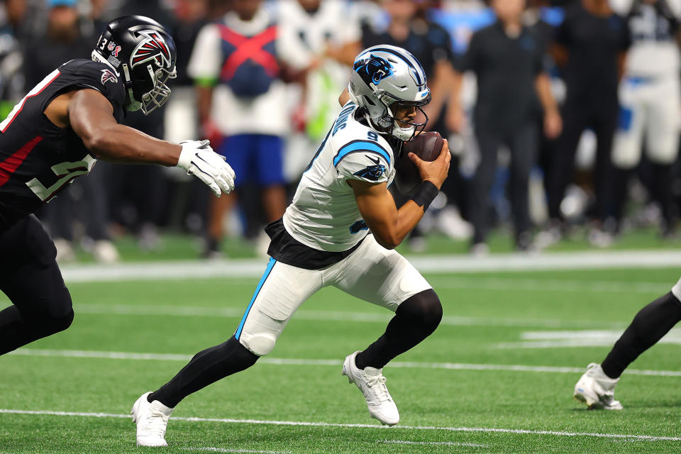 Fortunately for Bryce Young and the Panthers, the basement of the NFC South isn't nearly as deep these days as in other divisions. (Photo by Kevin C. Cox/Getty Images)