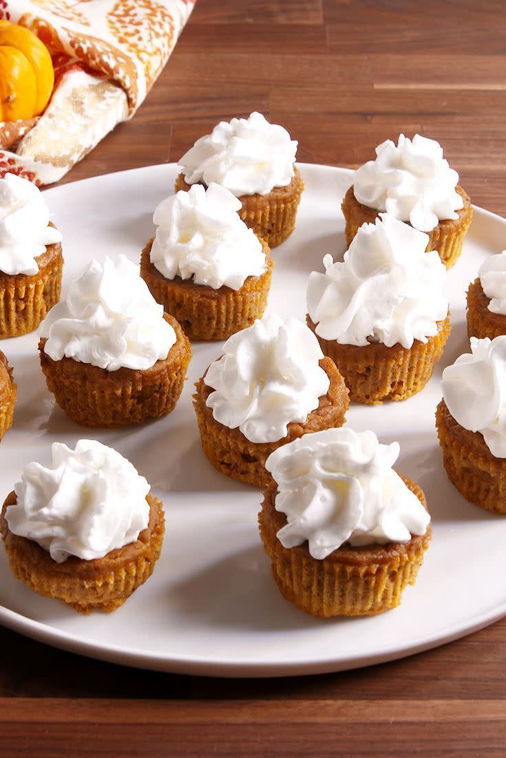 <p>Make your life easy by topping these spicy pumpkin cupcakes with whipped cream.</p><p><em><strong>Get the recipe at <a href="https://www.delish.com/cooking/recipe-ideas/recipes/a50163/pumpkin-pie-cupcakes-recipe/" rel="nofollow noopener" target="_blank" data-ylk="slk:Delish;elm:context_link;itc:0;sec:content-canvas" class="link ">Delish</a>.</strong></em></p>