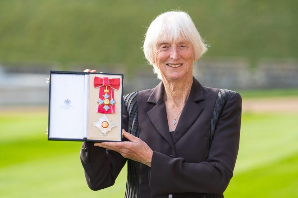 Baroness Sue Campbell after being made a Dame Commander at an investiture ceremony held at Windsor Castle (Dominic Lipinski/PA) (PA Wire)