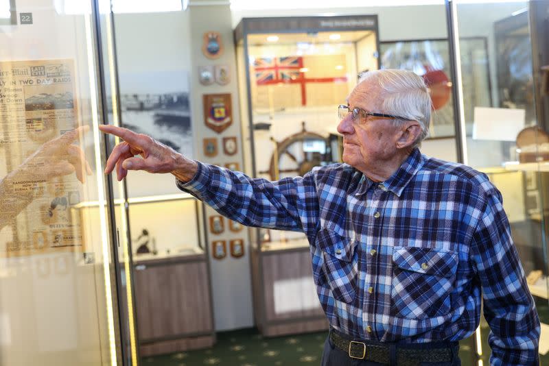 A World War II veteran is seen inside a war museum in Sydney