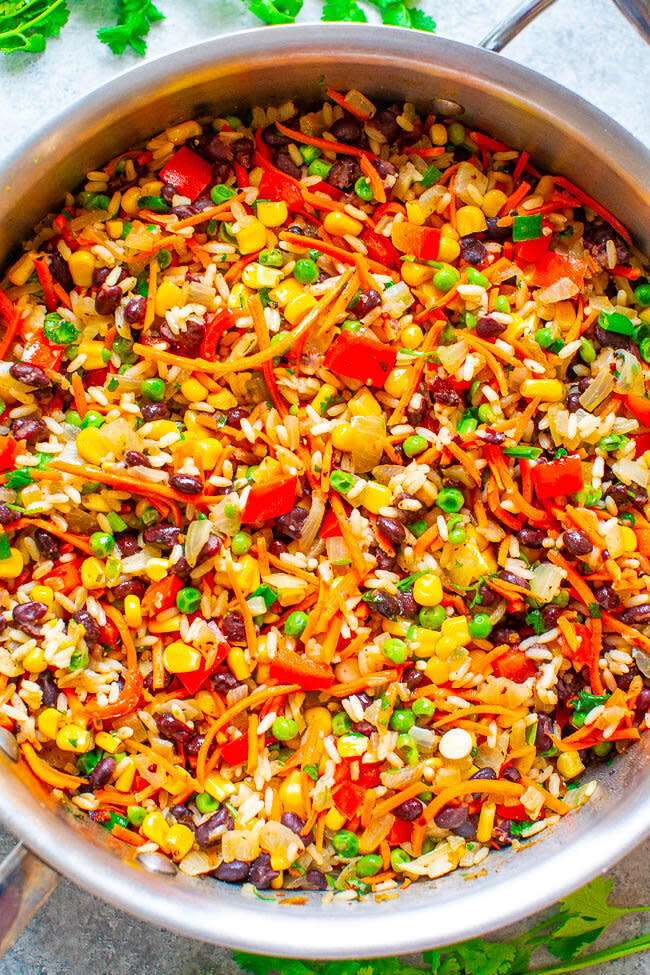 <strong>Get the <a href="https://www.averiecooks.com/very-veggie-rice-and-beans/" target="_blank" rel="noopener noreferrer">Very Veggie Rice and Beans recipe</a> from Averie Cooks</strong>