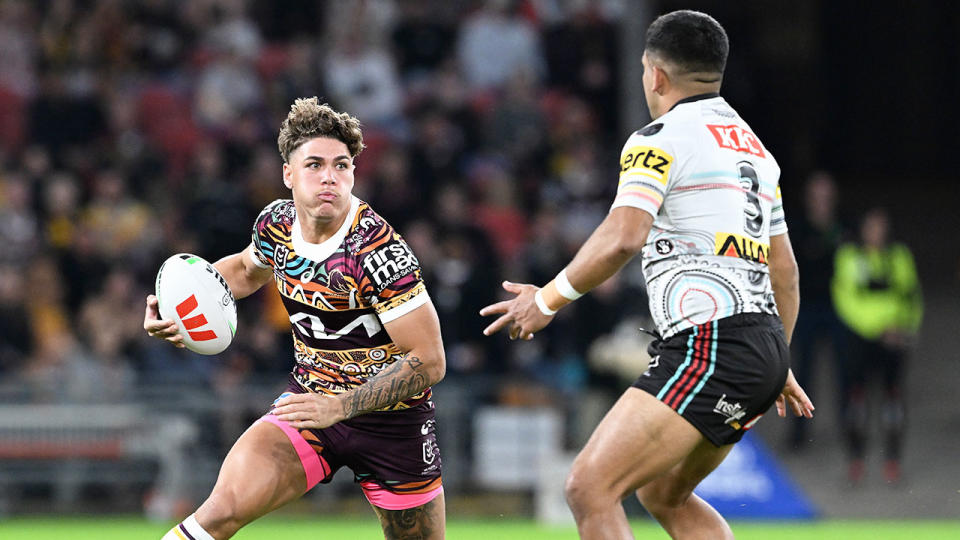 Seen here, Reece Walsh playing for the Broncos in the NRL. 
