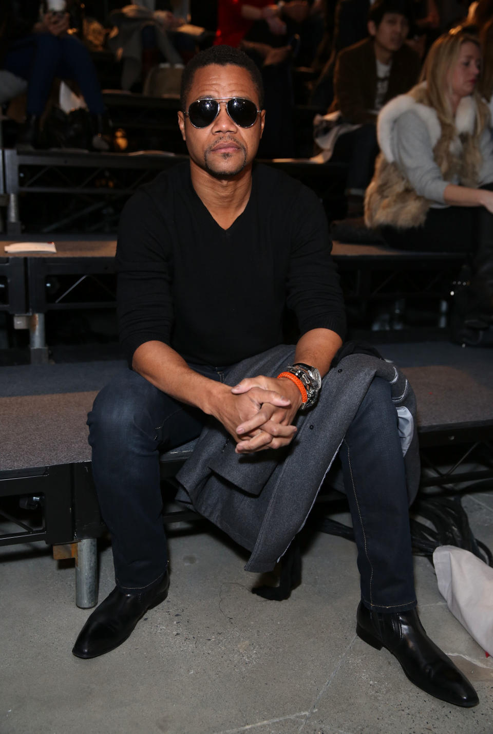 NEW YORK, NY - FEBRUARY 07:  Actor Cuba Gooding Jr. attends the Kenneth Cole Collection Fall 2013 fashion show during Mercedes-Benz Fashion Week at 537 West 27th Street on February 7, 2013 in New York City.  (Photo by Chelsea Lauren/Getty Images for Mercedes-Benz Fashion Week)