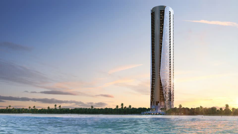 The new Bentley Residences in Miami will feature four car elevators and space for three or four cars for each of the 216 apartments. - Bentley Residences