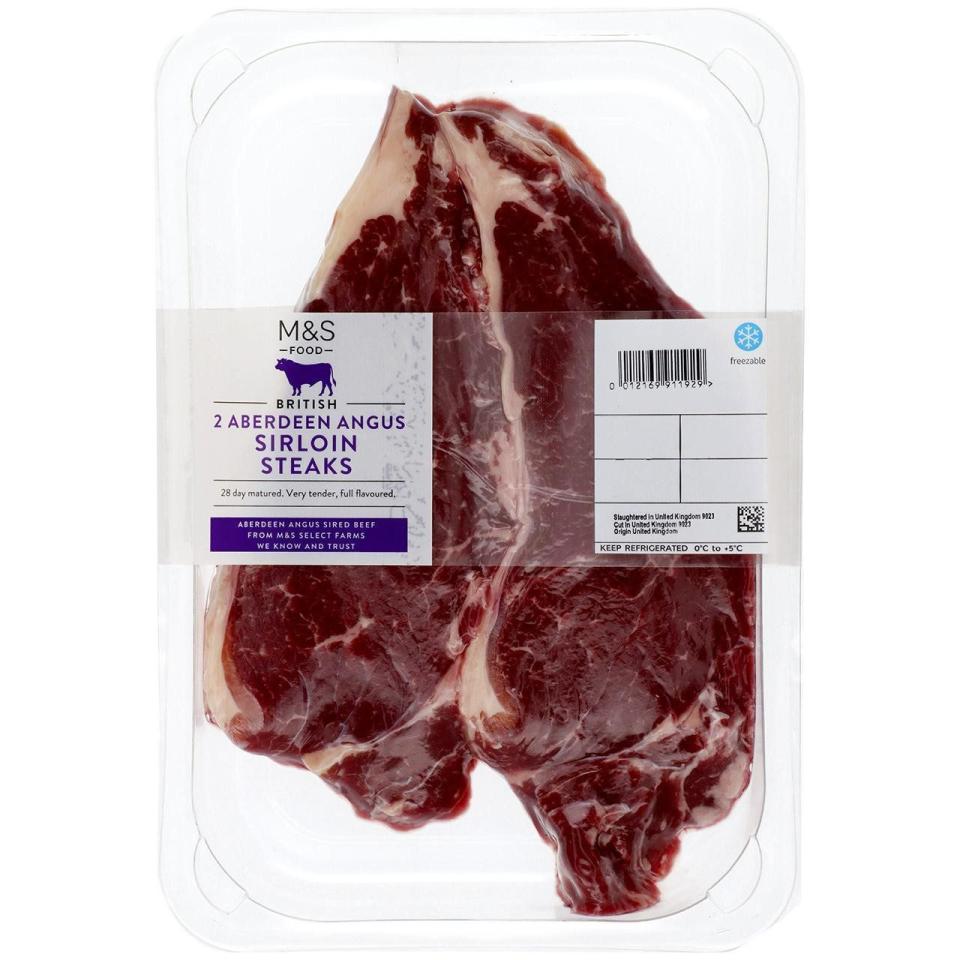 M&S British 2 Aberdeen Angus Sirloin Steaks