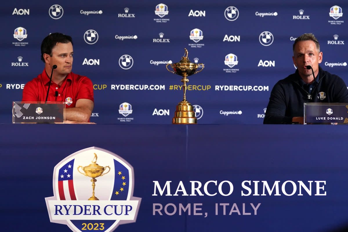 European Ryder Cup captain Luke Donald (right) believes his team will be underdogs in Rome next year (Adam Davy/PA) (PA Wire)