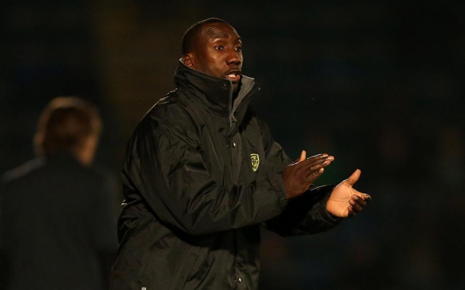 Jimmy Floyd Hasselbaink on the touchline at Burton - Jimmy Floyd Hasselbaink was last seen on TV but this is why England hired him - Getty Images/Ben Hoskins