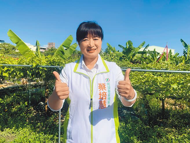 民進黨南投縣長參選人蔡培慧，強調自己很務實，而且有能力解決問題。（廖志晃攝）