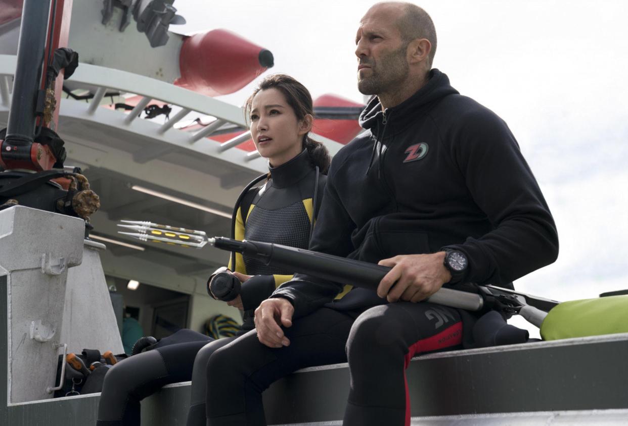 Li Bingbing and Jason Statham in The Meg (2018) (Rex Features)