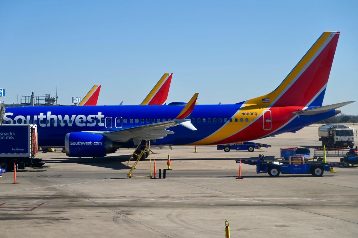 Southwest planes at Austin Bergstrom International Airport