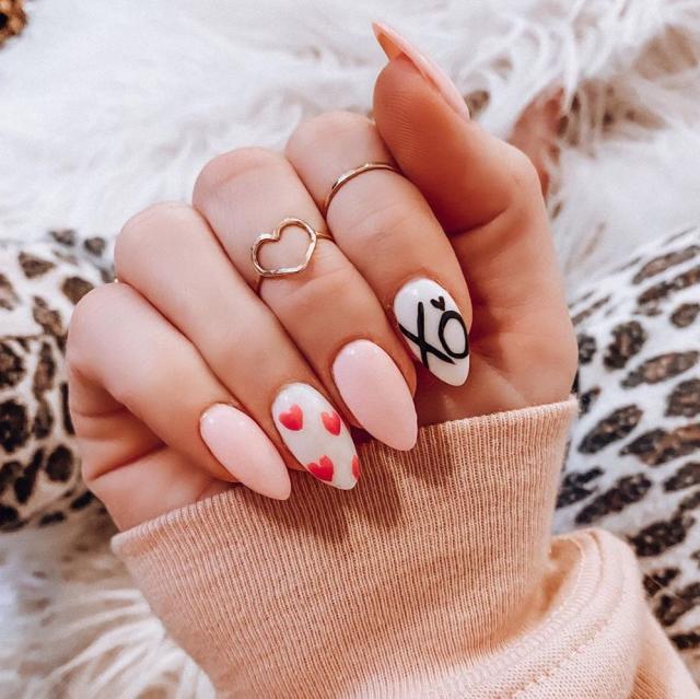 NAIL ART: Cute & Swirly Valentine Hearts Gel Nails - Prairie Beauty