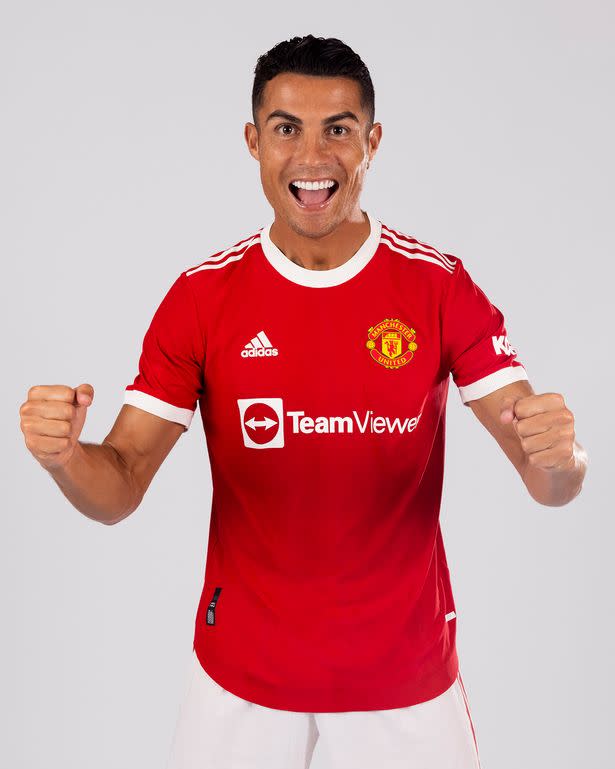 Cristiano Ronaldo pictured in Man Utd kit