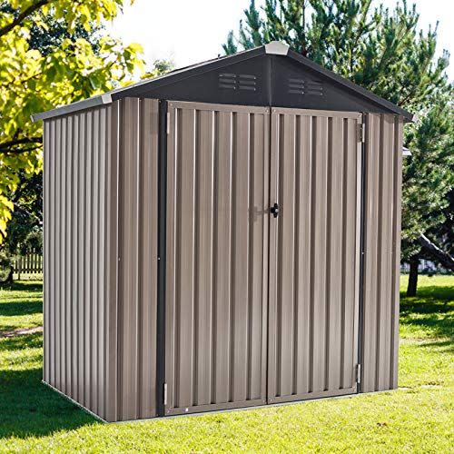 2) 6 by 4–Foot Outdoor Metal Storage Shed