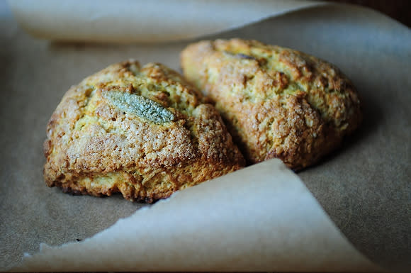 <div class="caption-credit"> Photo by: Sarah Shatz</div><div class="caption-title">Butternut Sage Scones</div><b><a href="http://www.food52.com/recipes/7385_butternut_sage_scones" rel="nofollow noopener" target="_blank" data-ylk="slk:Get the recipe on FOOD52;elm:context_link;itc:0;sec:content-canvas" class="link ">Get the recipe on FOOD52</a></b> <br> <br> A tea-time standby makes an appearance at the dinner table.