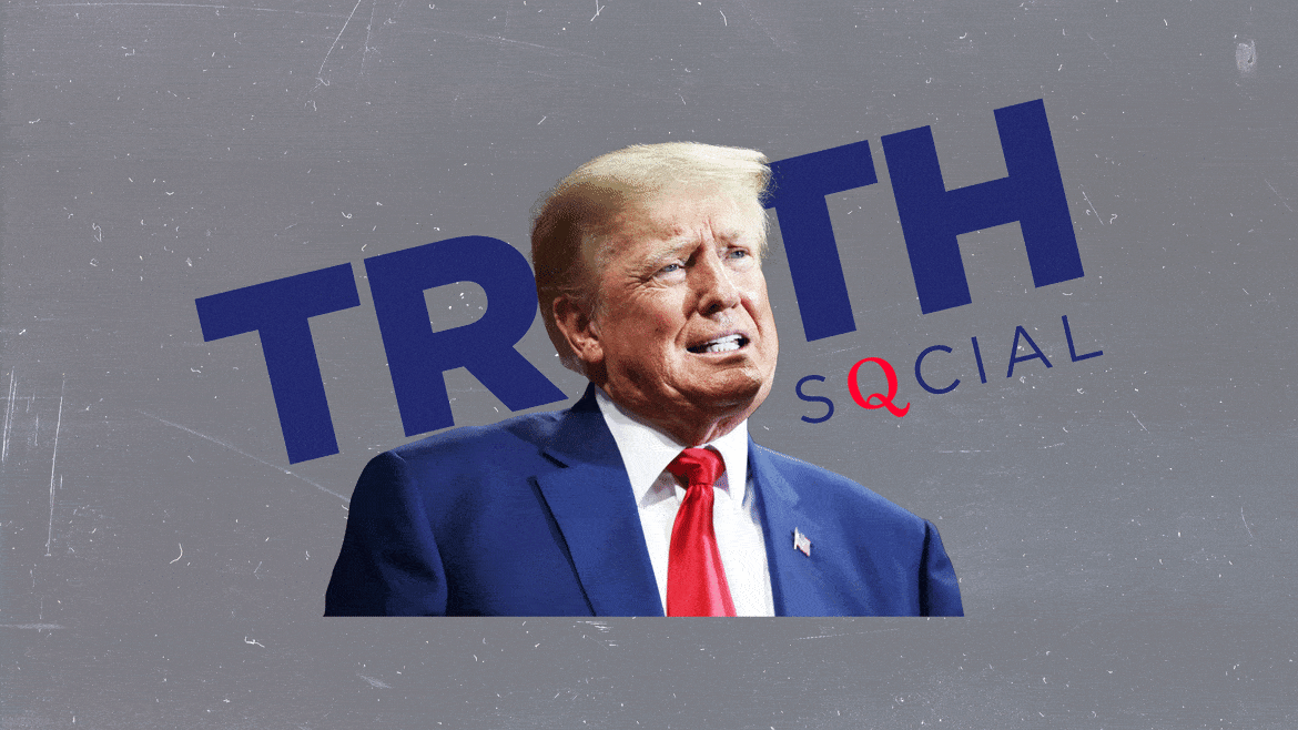 Photo Illustration by Thomas Levinson/The Daily Beast/Getty/Truth Social