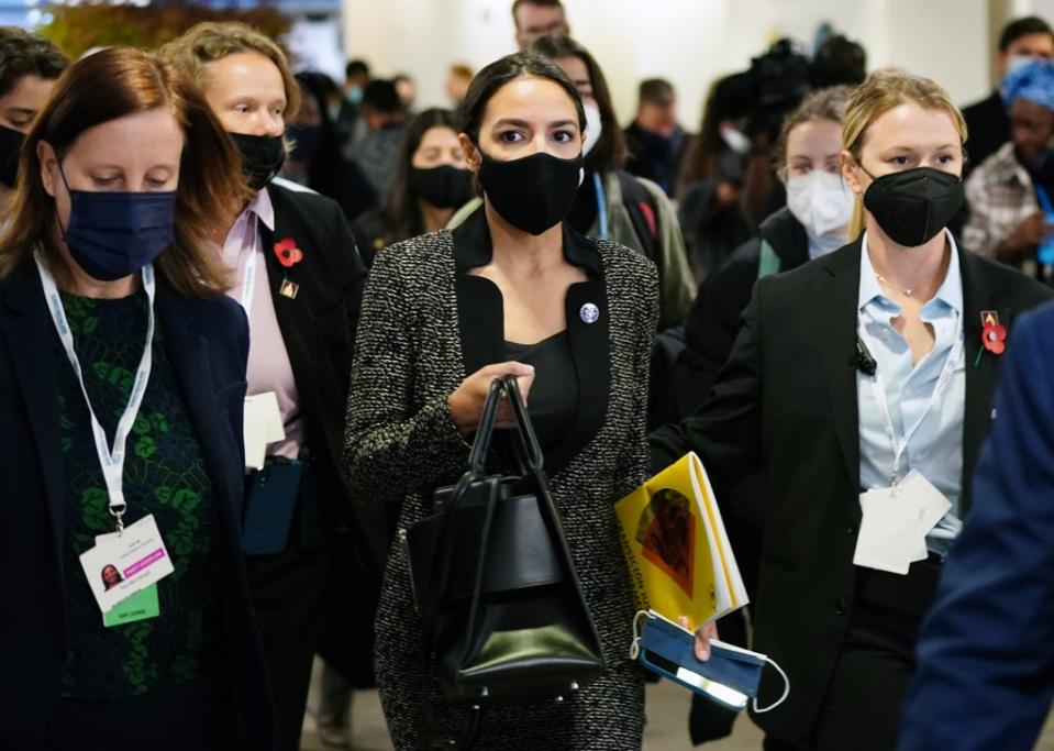 Alexandria Ocasio-Cortez visits the Cop26 summit (Jane Barlow/PA) (PA Wire)