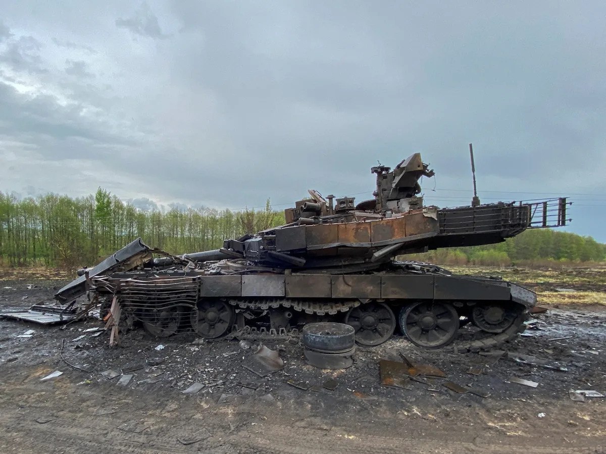 A wrecked Russian tank can be put in front of Moscow's embassy in Germany, court..