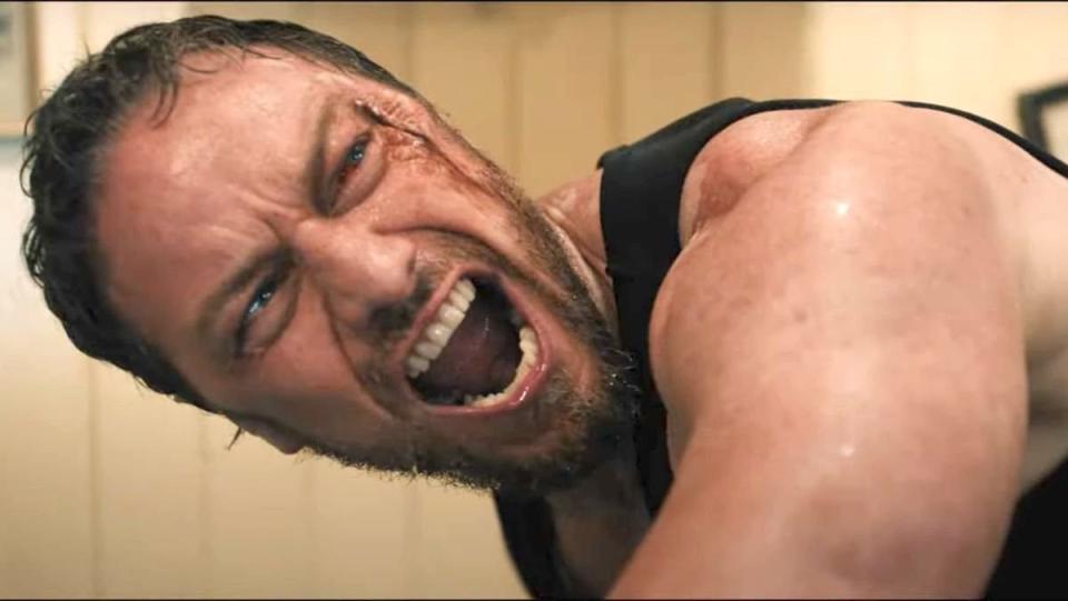 James McAvoy screams with blood running down his face in speak no evil trailer