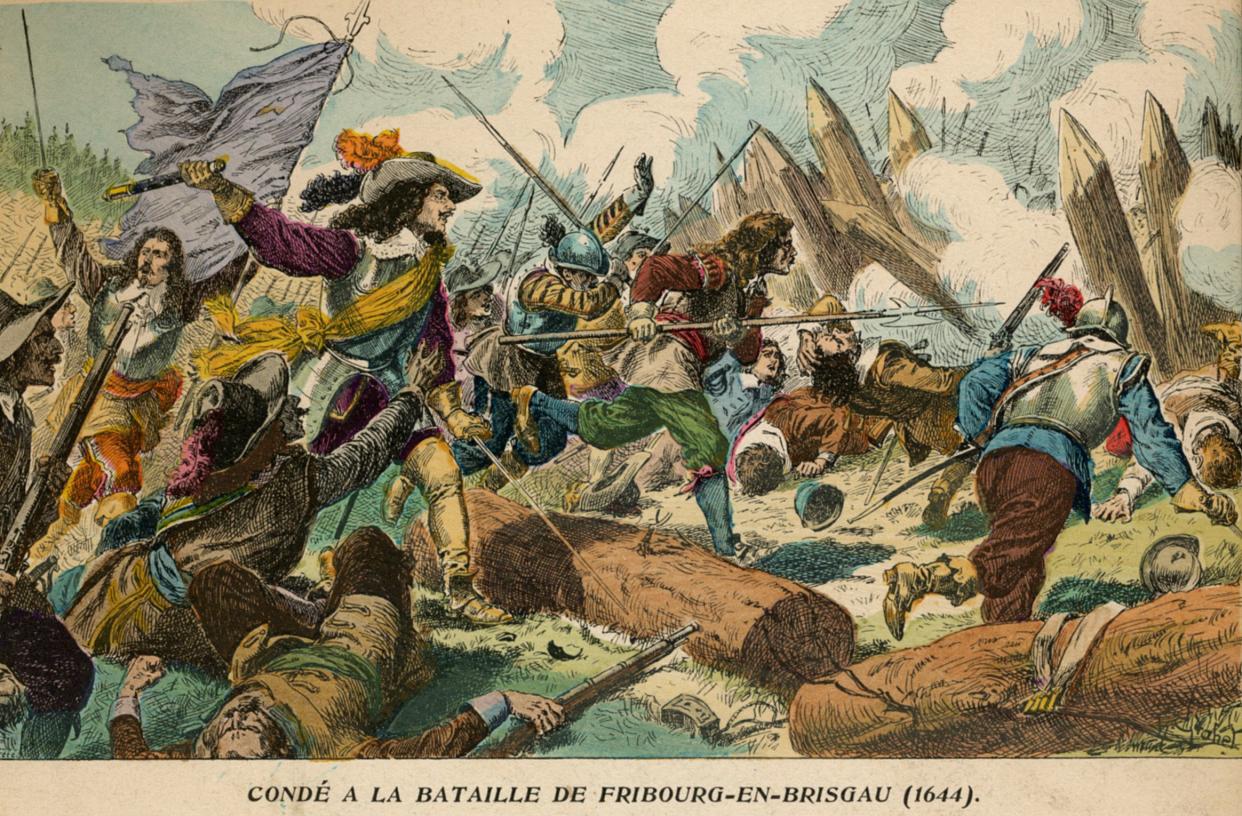 Louis II de Bourbon, Prince of Condè at the Battle of Freiburg. By H. Grobet