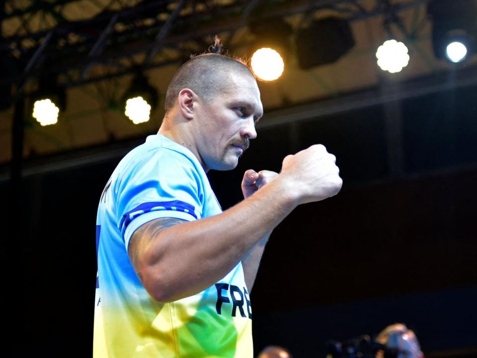 Oleksandr Usyk during open workouts for his rematch with Anthony Joshua (AFP via Getty Images)