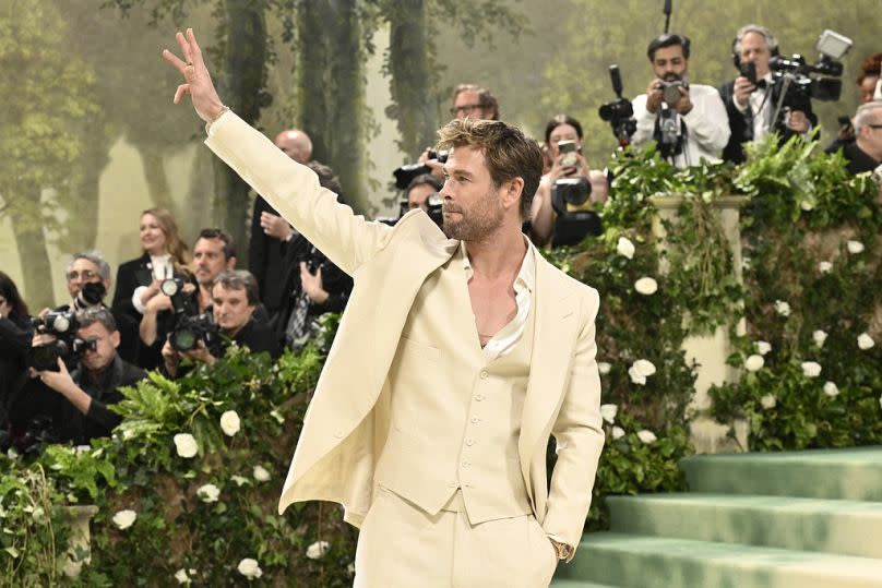 Chris Hemsworth attends the Met Gala celebrating the opening of the "Sleeping Beauties: Reawakening Fashion" exhibition on 6 May 2024, in New York.