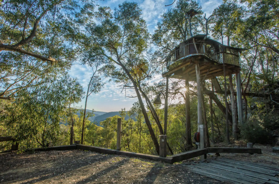 <p>This secluded treehouse is perched above 600 acres of private wilderness in Australia's Blue Mountains. Meant for adults, the treehouse features a queen-sized bed, fireplace, and floor-to-ceiling windows with stunning views of Bowen's Creek Gorge. </p><p><a class="link " href="https://www.airbnb.com/rooms/3415111?s=cVBu&irgwc=1&irclid=zbZ3OhQO6xyOWpmwUx0Mo38LUkiRcWWbS2GB1o0&ircid=4273&sharedid=thrillist.com&af=49497874&iratid=9627&c=.pi73.pk4273_10078&source_impression_id=p3_1595276717_yhzmYChuunzXCoc9&guests=1&adults=1" rel="nofollow noopener" target="_blank" data-ylk="slk:BOOK NOW;elm:context_link;itc:0;sec:content-canvas">BOOK NOW</a> <strong><em>Treehouse Blue Mountains </em></strong></p>