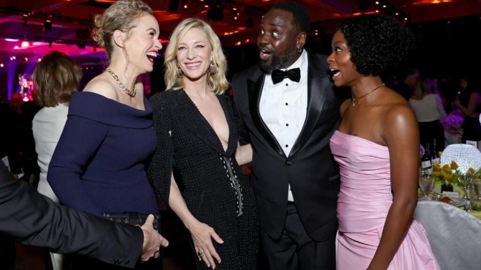 We’ll have what they’re having – Nina Hoss, Cate Blanchett, Brian Tyree Henry and Danielle Deadwyler laugh it up during the 34th Annual Palm Springs International Film Awards.