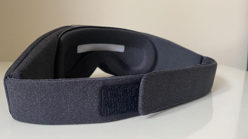 The interior of the Aura smart sleep mask, including hug cushion and glow bar