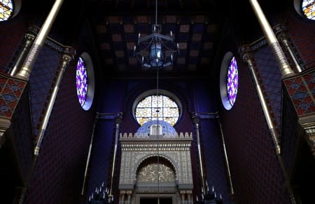 General view shows the renovated Rumbach street synagogue in Budapest