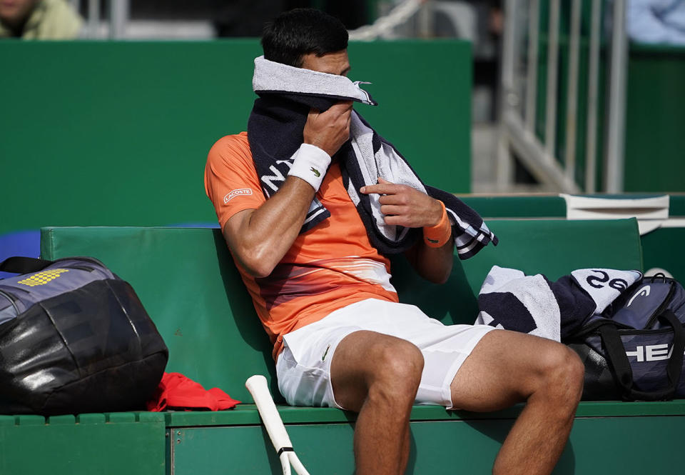 Novak Djokovic, pictured here during his clash with Alejandro Davidovich Fokina in Monte Carlo.