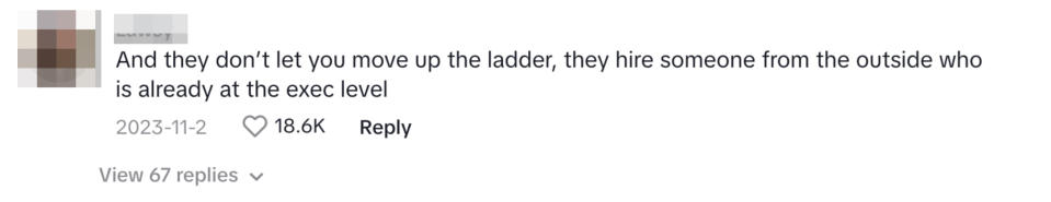 "They hire someone from the outside who is already at the exec level."