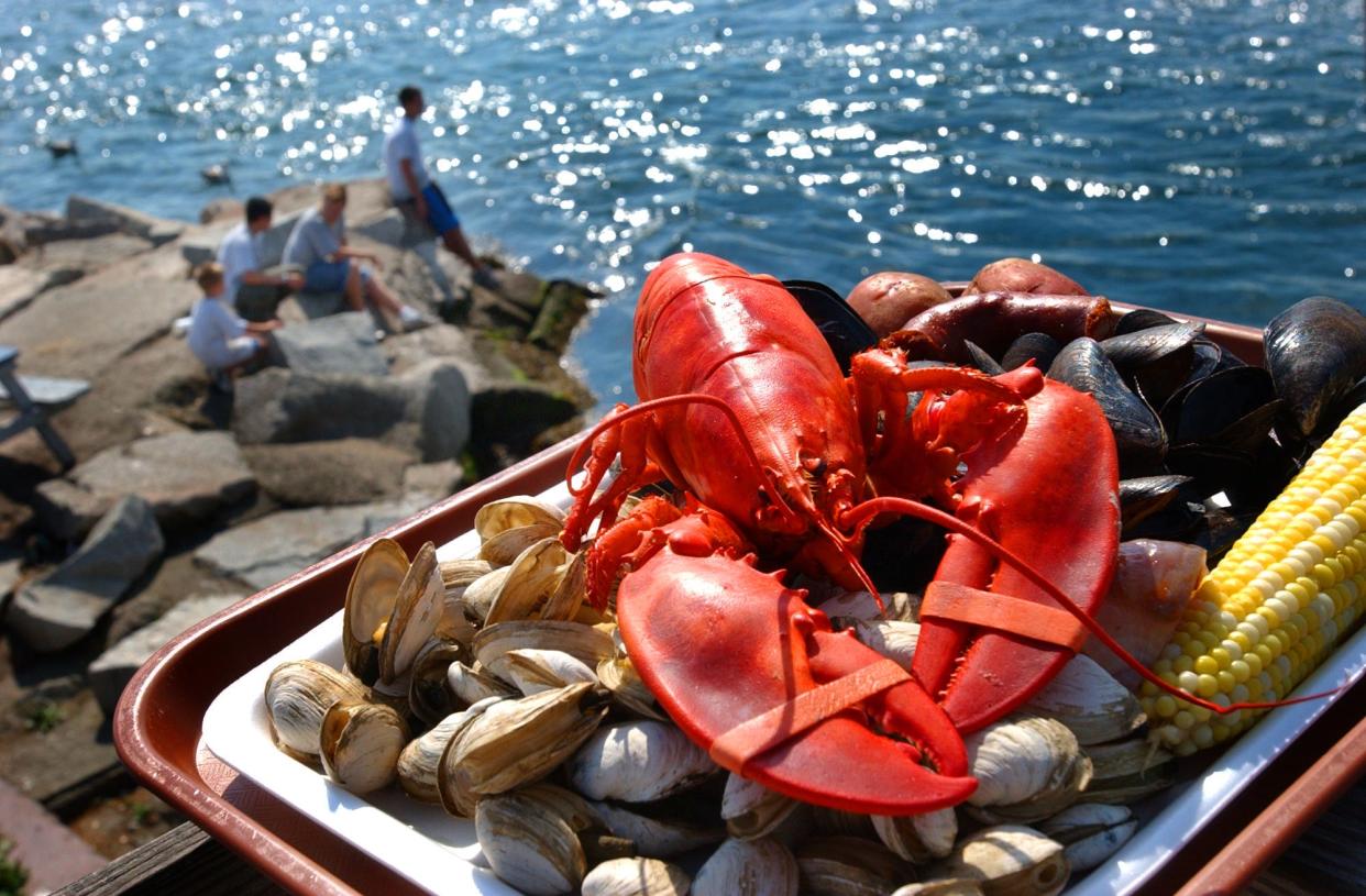 At Champlin's in Galillee, the menu is full with locally harvested lobtsers, steamers, mussels and corn.