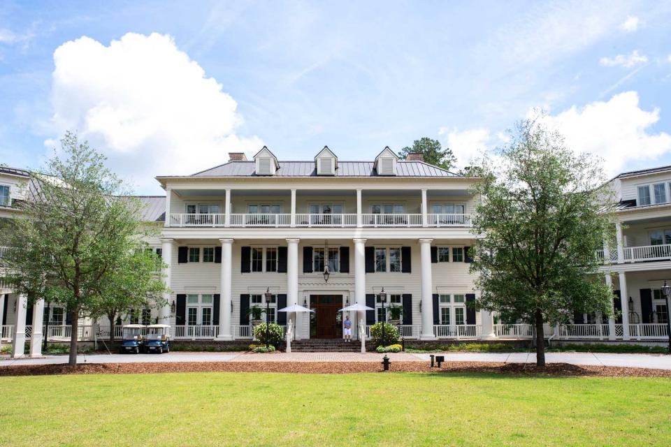 Entrance to the Montage Palmetto Bluff resort in South Carolina