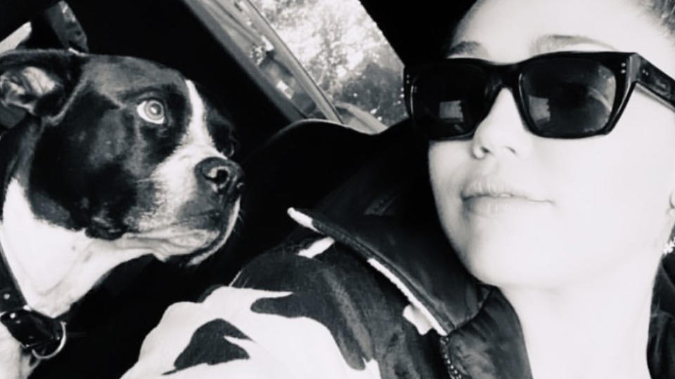 Miley Cyrus has taken to Instagram to share the sad news her dog and "best friend" Mary Jane has sadly died. Photo: Instagram/Miley Cyrus