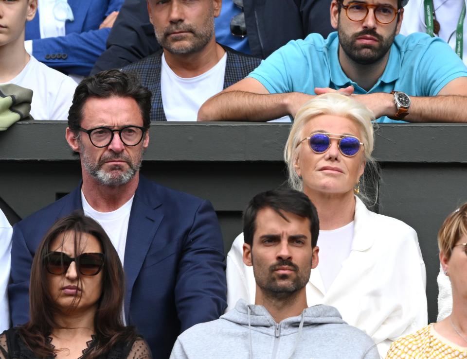 Hugh and Deborra-Lee looking serious