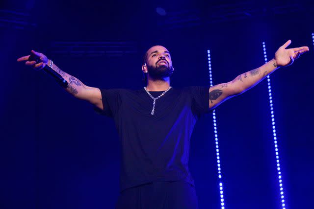 <p>Prince Williams/Wireimage</p> Drake performs onstage during "Lil Baby & Friends Birthday Celebration Concert" at State Farm Arena on December 9, 2022