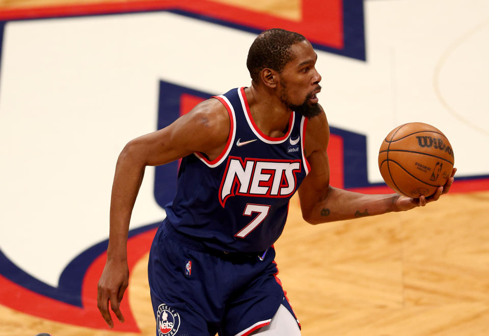 布魯克林籃網Kevin Durant。(Photo by Elsa/Getty Images)