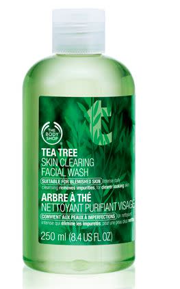 $8, <a href="http://www.thebodyshop-usa.com/skin-care/skin-care-best-sellers/tea-tree-skin-clearing-facial-wash.aspx" target="_blank">Thebodyshop.com</a>