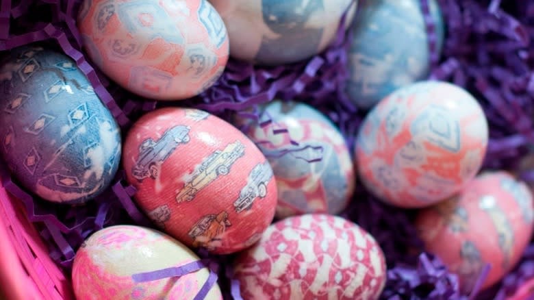 silk-dyed Easter eggs
