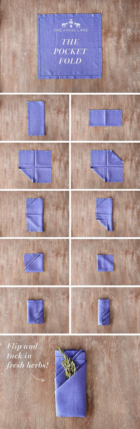 Pocket Napkin Folding Idea