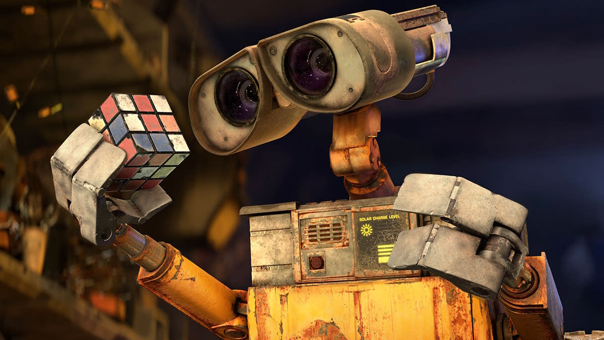  Wall-E inspects a Rubik's Cube in WALL-E. 