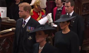 Prince Harry and Meghan Markle Sit in 2nd Row for Queen's Funeral: Photos