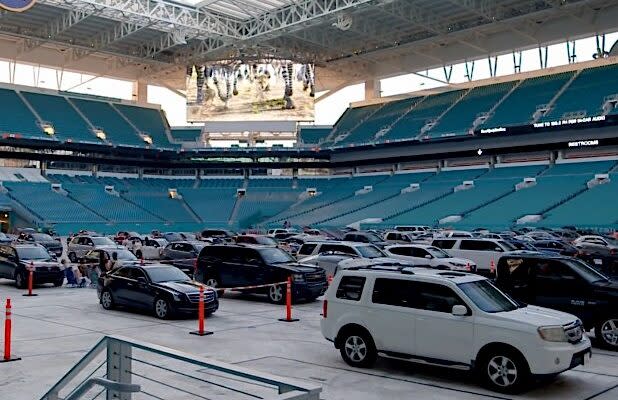 Miami Dolphins' Hard Rock Stadium Turned Into Drive-In Movie Theater (Video)