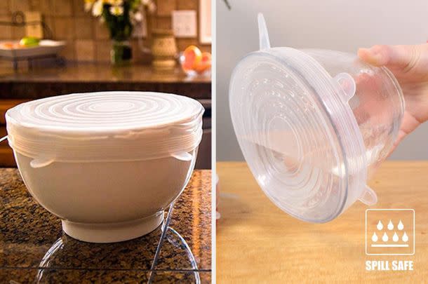 Keep leftover food fresh for longer thanks to this pack of 12 stretchy silicone lids