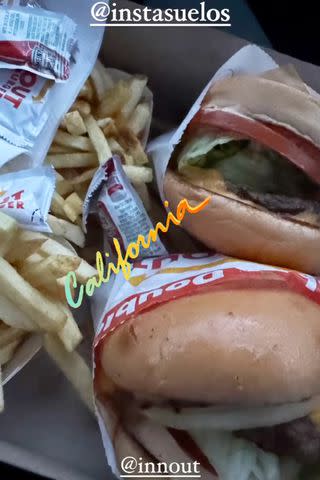 <p>Kelly Ripa/Instagram</p> View of Kelly Ripa and Mark Consuelos' meal at In-N-Out